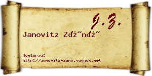 Janovitz Zénó névjegykártya